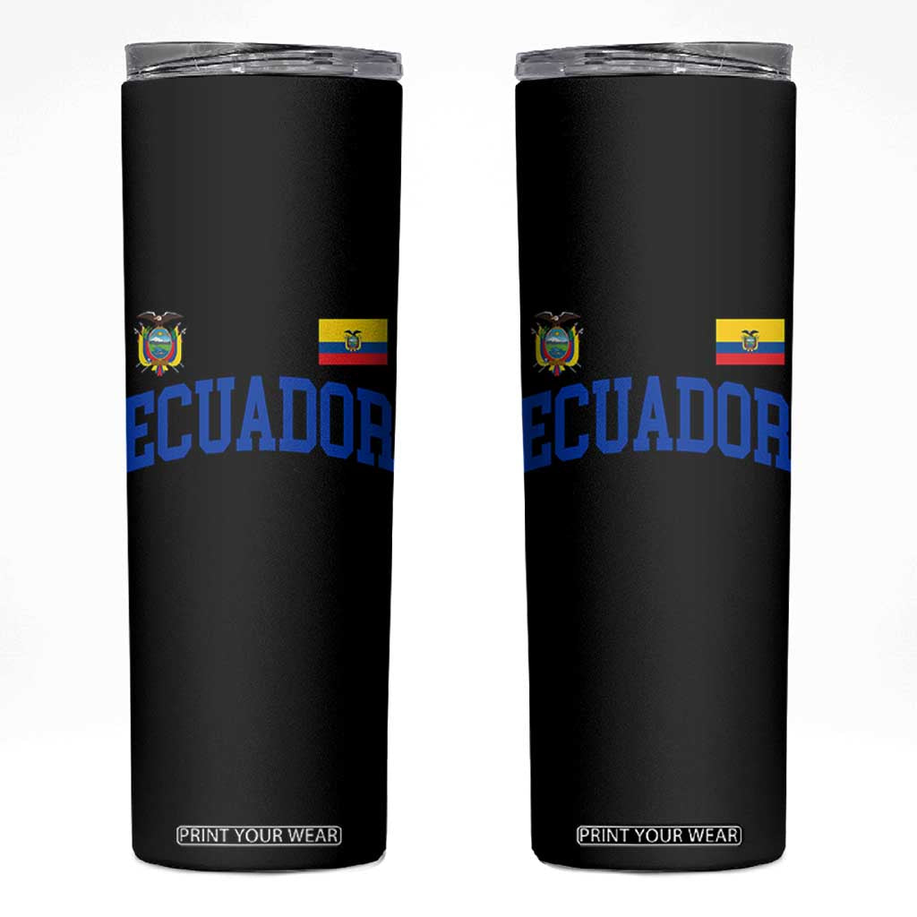 Ecuador Vintage Throwback Soccer Jersey Style Skinny Tumbler Ecuadorian Hispanic Heritage