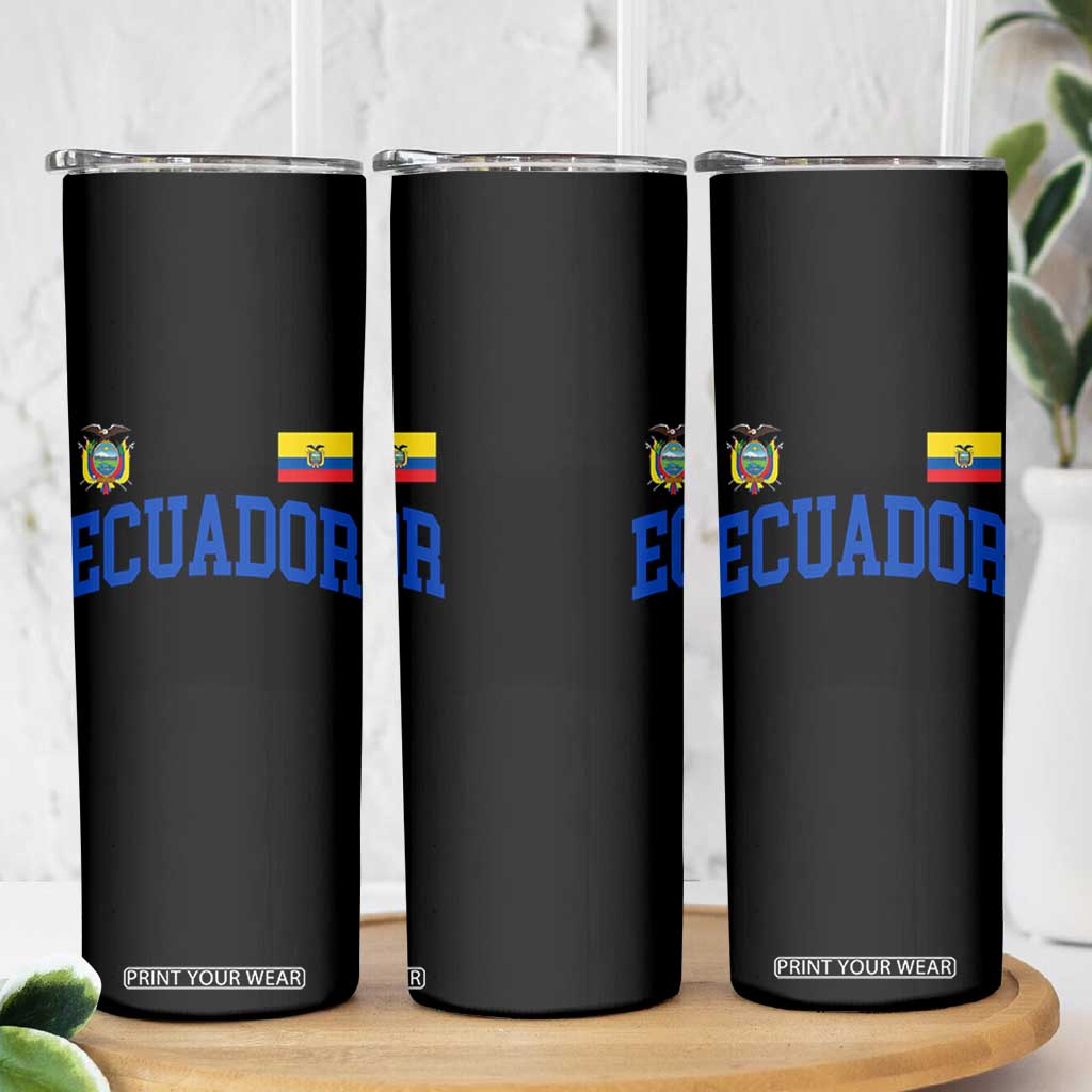 Ecuador Vintage Throwback Soccer Jersey Style Skinny Tumbler Ecuadorian Hispanic Heritage