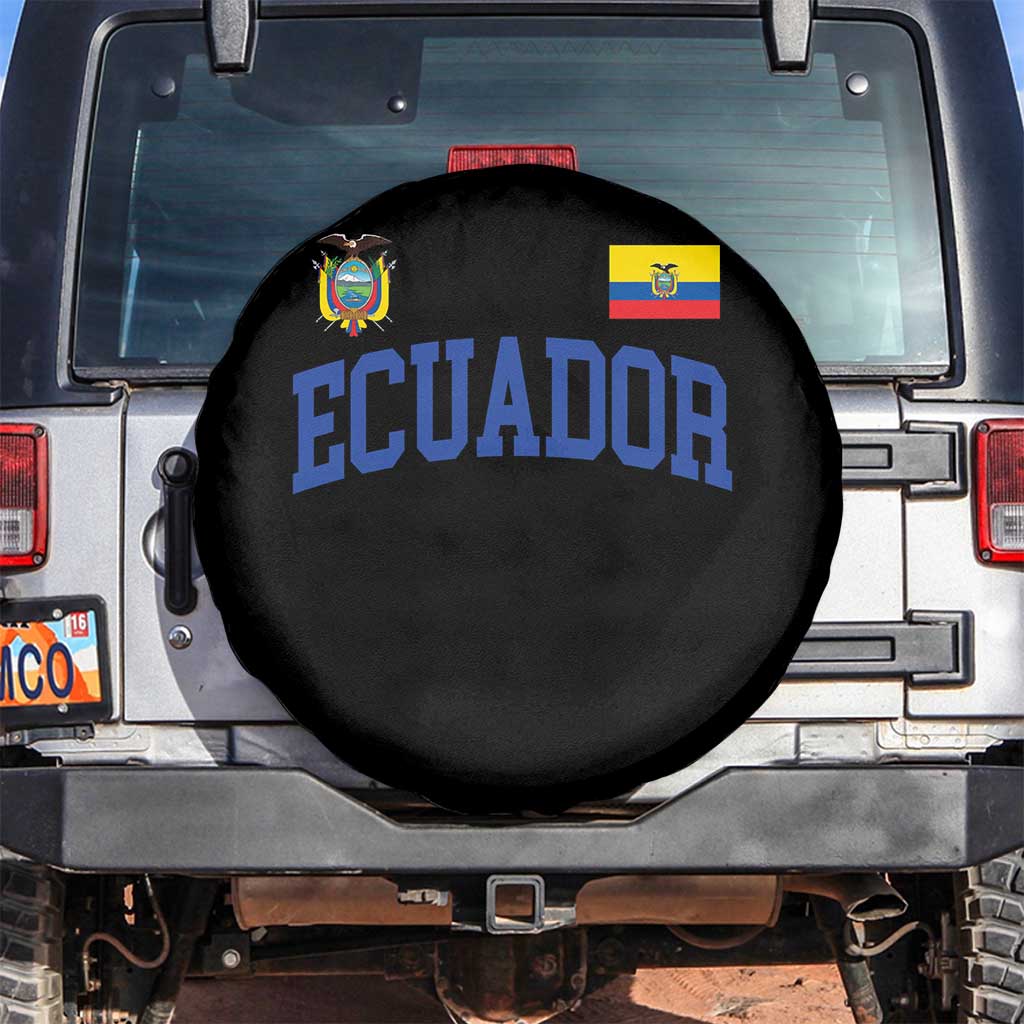 Ecuador Vintage Throwback Soccer Jersey Style Spare Tire Cover Ecuadorian Hispanic Heritage TS11 No hole Black Print Your Wear