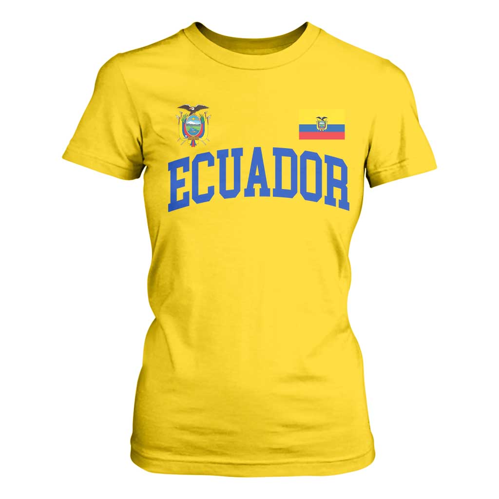 Ecuador Vintage Throwback Soccer Jersey Style T Shirt For Women Ecuadorian Hispanic Heritage TS11 Daisy Print Your Wear
