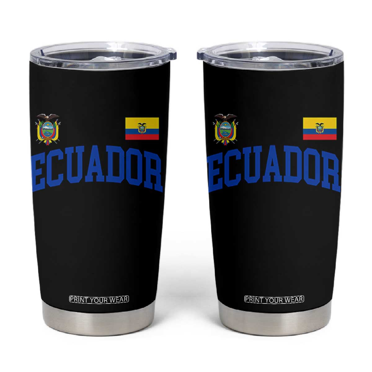 Ecuador Vintage Throwback Soccer Jersey Style Tumbler Cup Ecuadorian Hispanic Heritage
