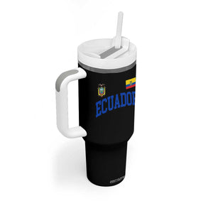 Ecuador Vintage Throwback Soccer Jersey Style Tumbler With Handle Ecuadorian Hispanic Heritage