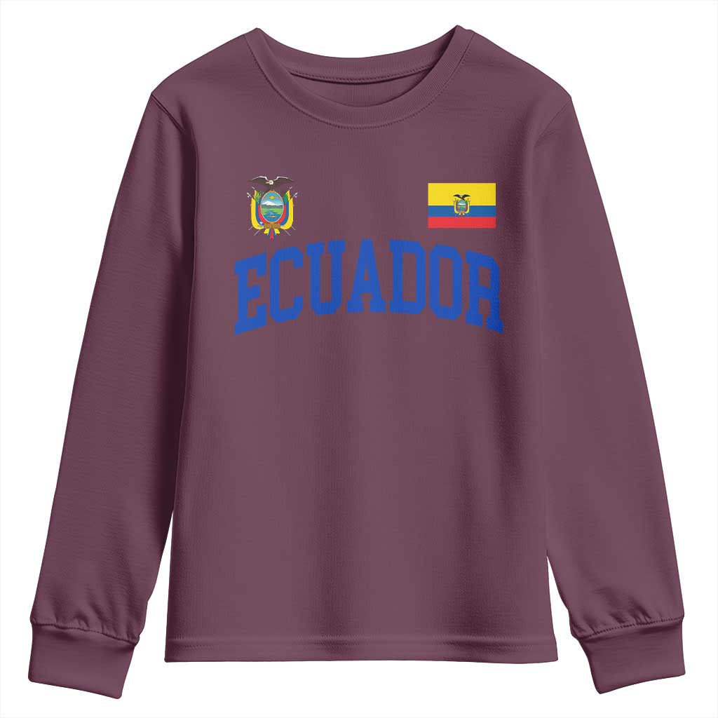 Ecuador Vintage Throwback Soccer Jersey Style Youth Sweatshirt Ecuadorian Hispanic Heritage