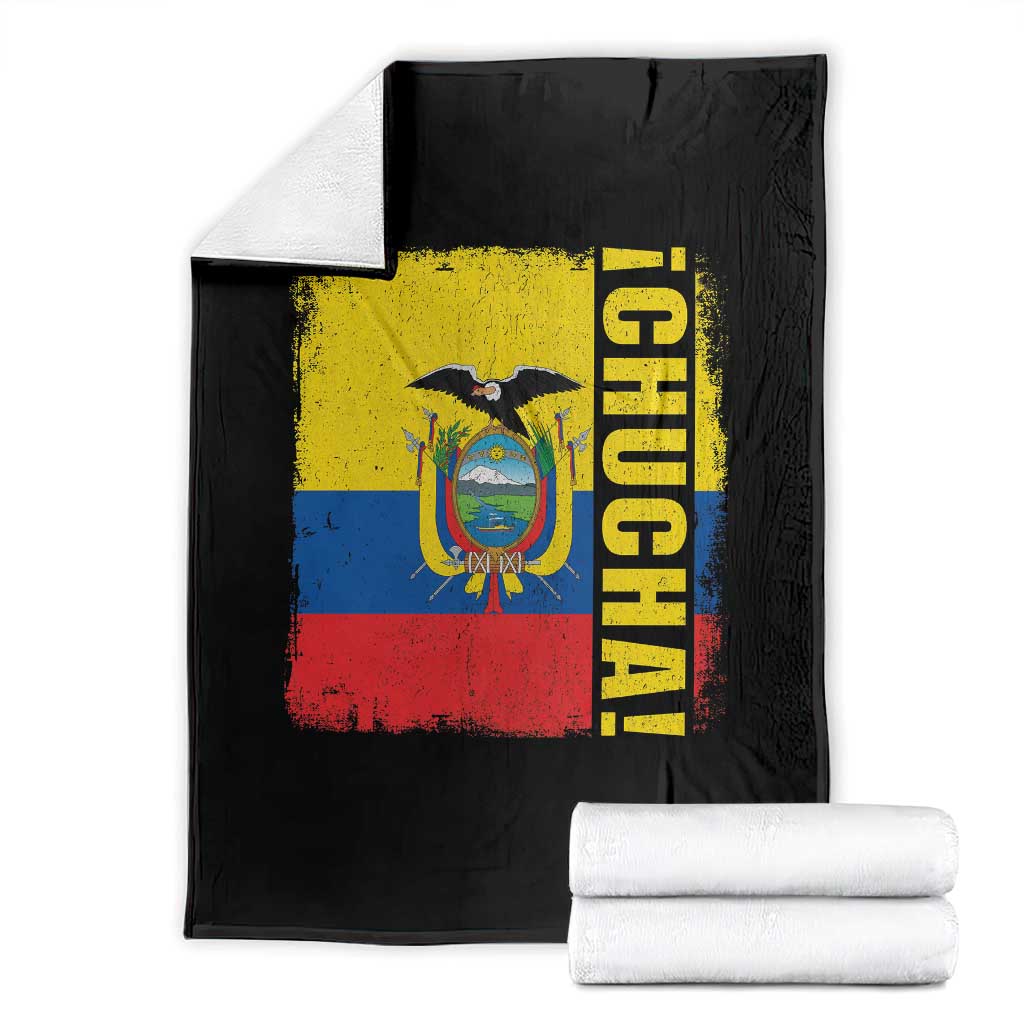 Chucha Funny Ecuadorian Slang Vintage Ecuador Flag Throw Blanket