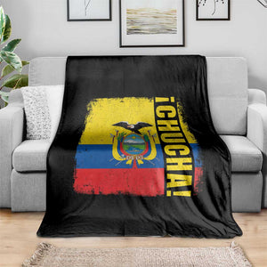 Chucha Funny Ecuadorian Slang Vintage Ecuador Flag Throw Blanket