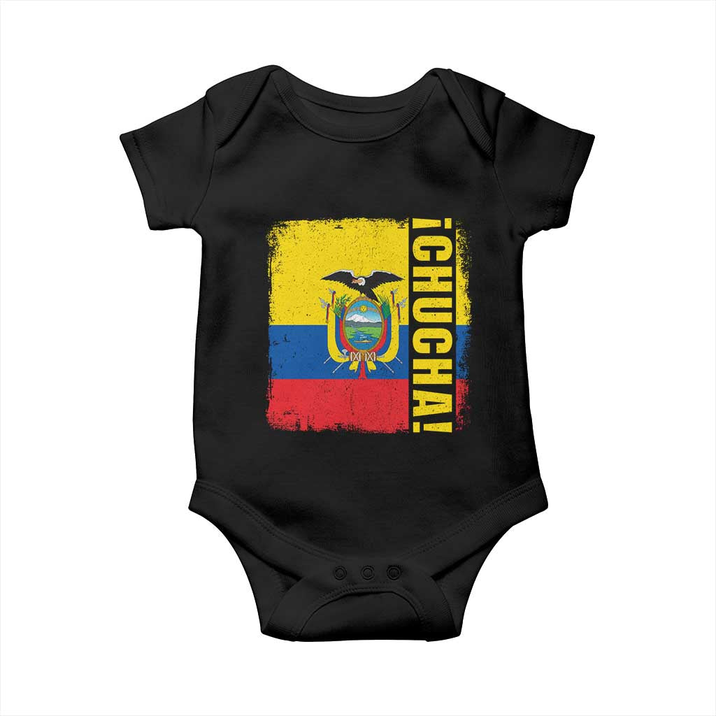 Chucha Funny Ecuadorian Slang Vintage Ecuador Flag Baby Onesie TS11 Black Print Your Wear
