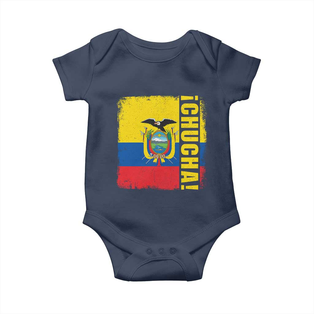 Chucha Funny Ecuadorian Slang Vintage Ecuador Flag Baby Onesie