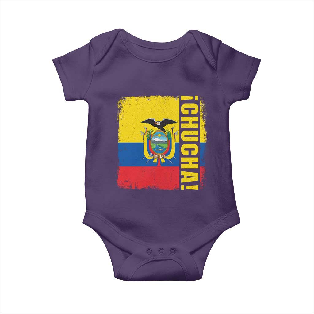 Chucha Funny Ecuadorian Slang Vintage Ecuador Flag Baby Onesie