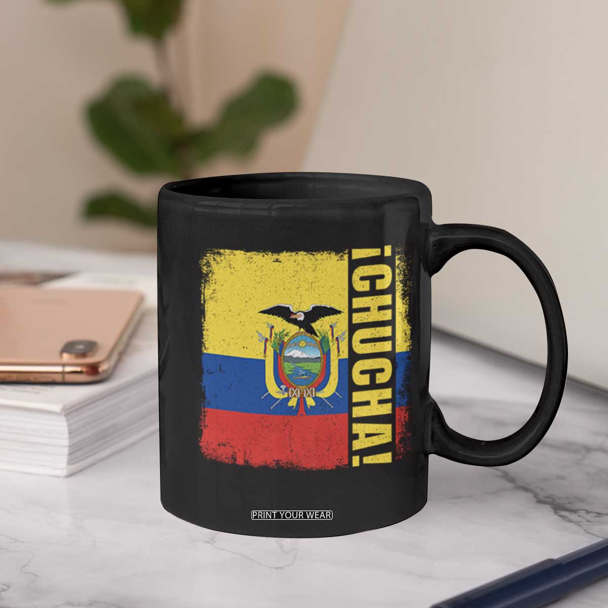 Chucha Funny Ecuadorian Slang Vintage Ecuador Flag Coffee Mug