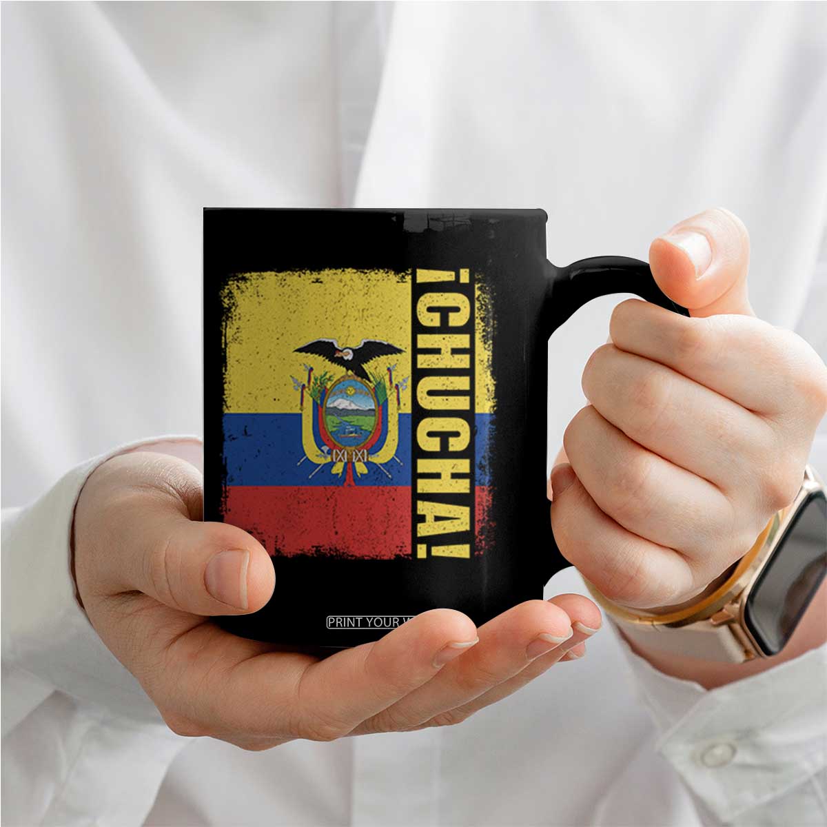 Chucha Funny Ecuadorian Slang Vintage Ecuador Flag Coffee Mug