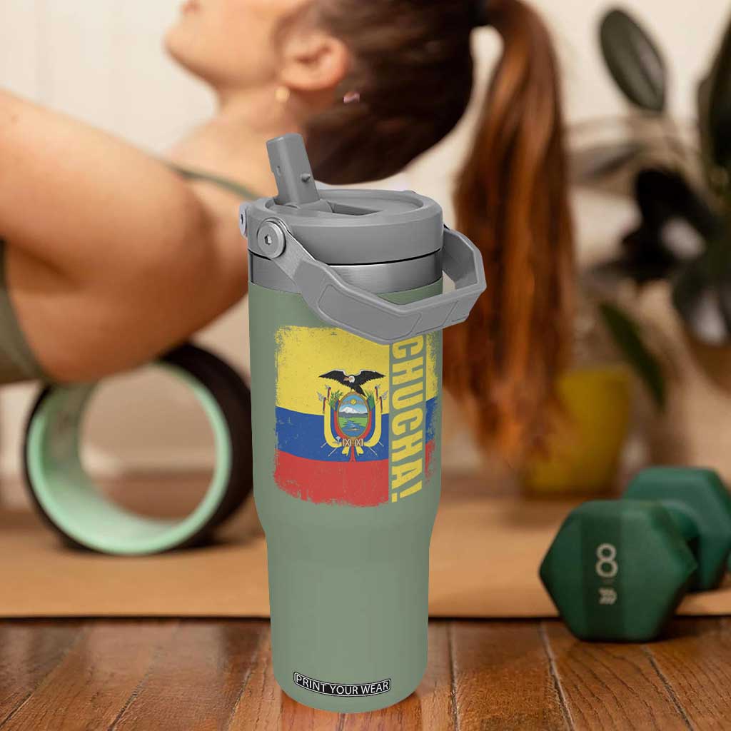 Chucha Funny Ecuadorian Slang Vintage Ecuador Flag Flip Straw Tumbler