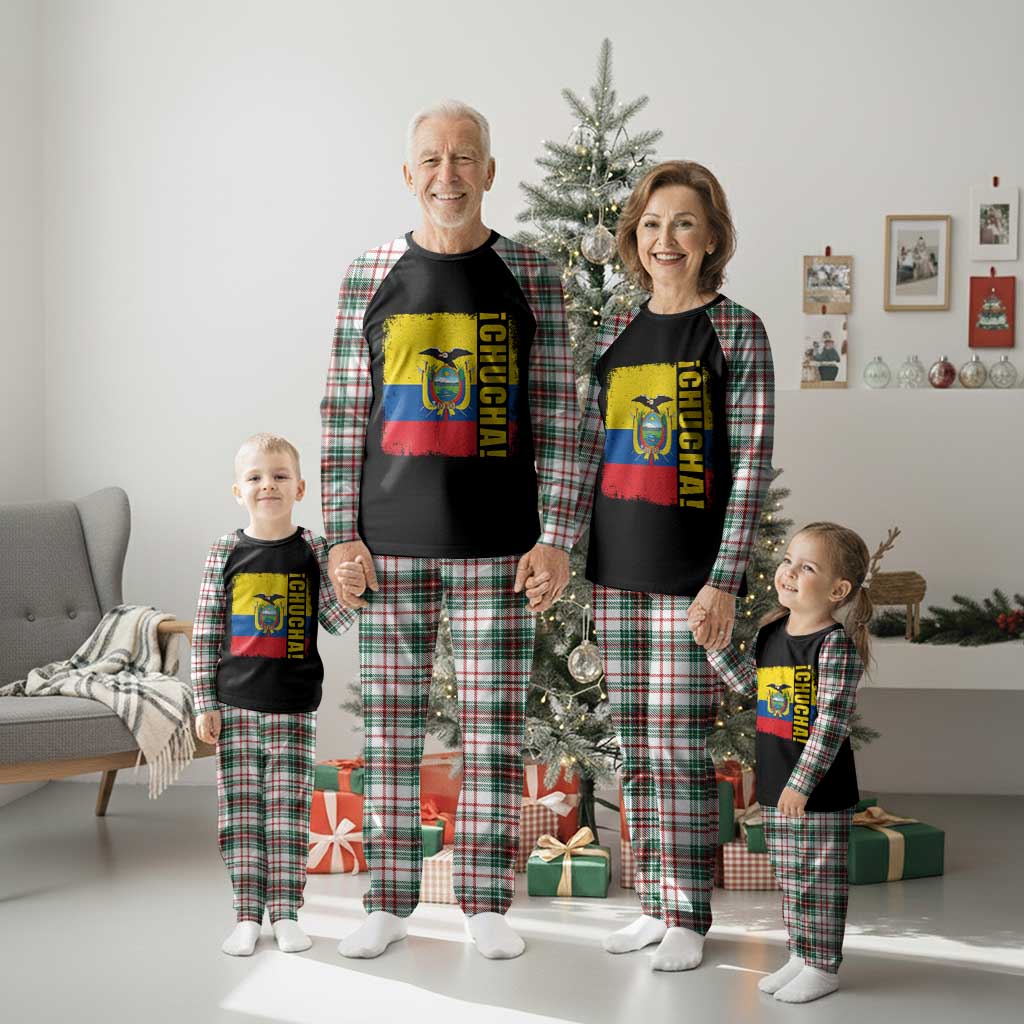 Chucha Funny Ecuadorian Slang Vintage Ecuador Flag Plaid Pajama Set
