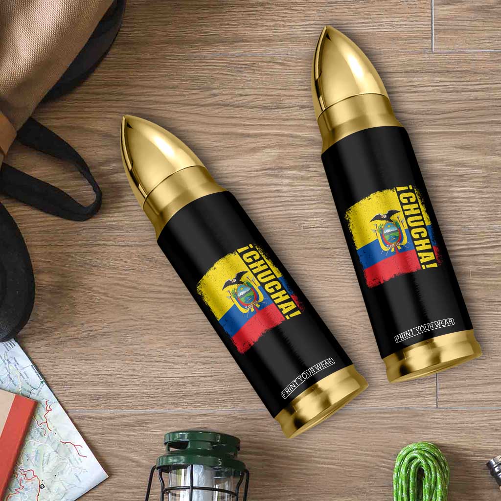 Chucha Funny Ecuadorian Slang Vintage Ecuador Flag Bullet Tumbler