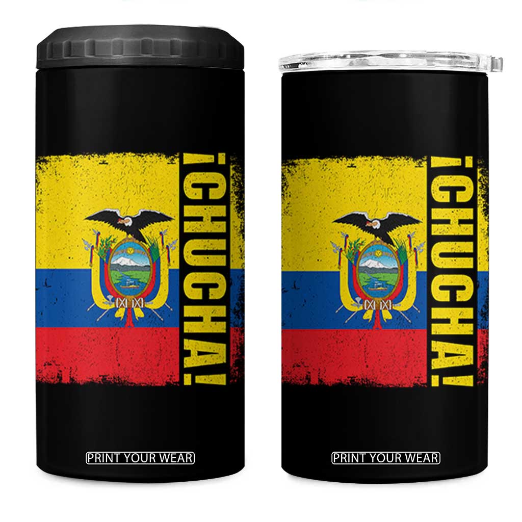 Chucha Funny Ecuadorian Slang Vintage Ecuador Flag 4 in 1 Can Cooler Tumbler TS11 One Size: 16 oz Black Print Your Wear