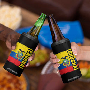Chucha Funny Ecuadorian Slang Vintage Ecuador Flag 4 in 1 Can Cooler Tumbler