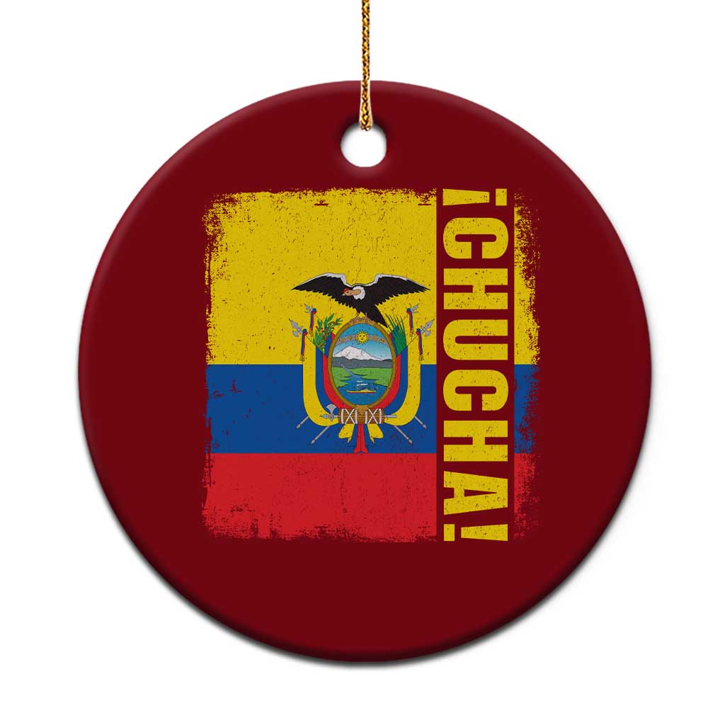 Chucha Funny Ecuadorian Slang Vintage Ecuador Flag Ceramic Ornament TS11 1pc Red Print Your Wear