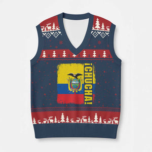 Chucha Funny Ecuadorian Slang Vintage Ecuador Flag V-Neck Knit Sweater Vest