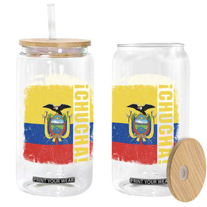 Chucha Funny Ecuadorian Slang Vintage Ecuador Flag Glass Can