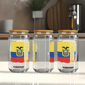 Chucha Funny Ecuadorian Slang Vintage Ecuador Flag Glass Can