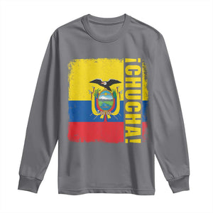 Chucha Funny Ecuadorian Slang Vintage Ecuador Flag Long Sleeve Shirt