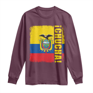 Chucha Funny Ecuadorian Slang Vintage Ecuador Flag Long Sleeve Shirt