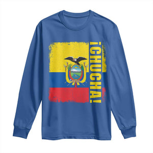 Chucha Funny Ecuadorian Slang Vintage Ecuador Flag Long Sleeve Shirt