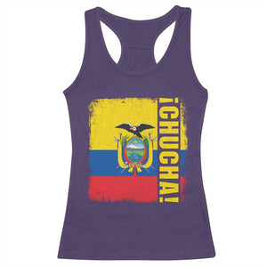 Chucha Funny Ecuadorian Slang Vintage Ecuador Flag Racerback Tank Top