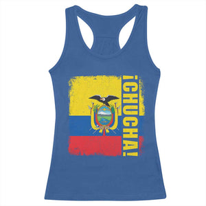 Chucha Funny Ecuadorian Slang Vintage Ecuador Flag Racerback Tank Top
