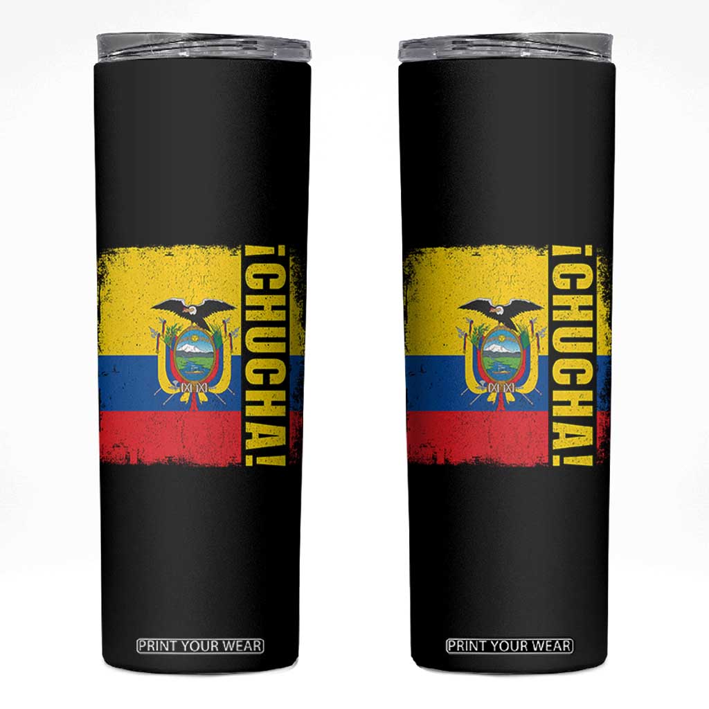 Chucha Funny Ecuadorian Slang Vintage Ecuador Flag Skinny Tumbler