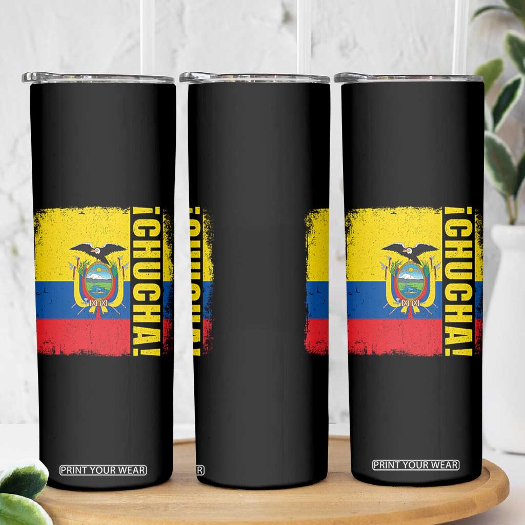 Chucha Funny Ecuadorian Slang Vintage Ecuador Flag Skinny Tumbler