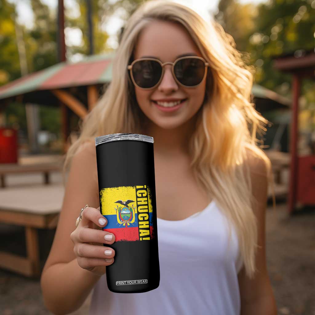 Chucha Funny Ecuadorian Slang Vintage Ecuador Flag Skinny Tumbler