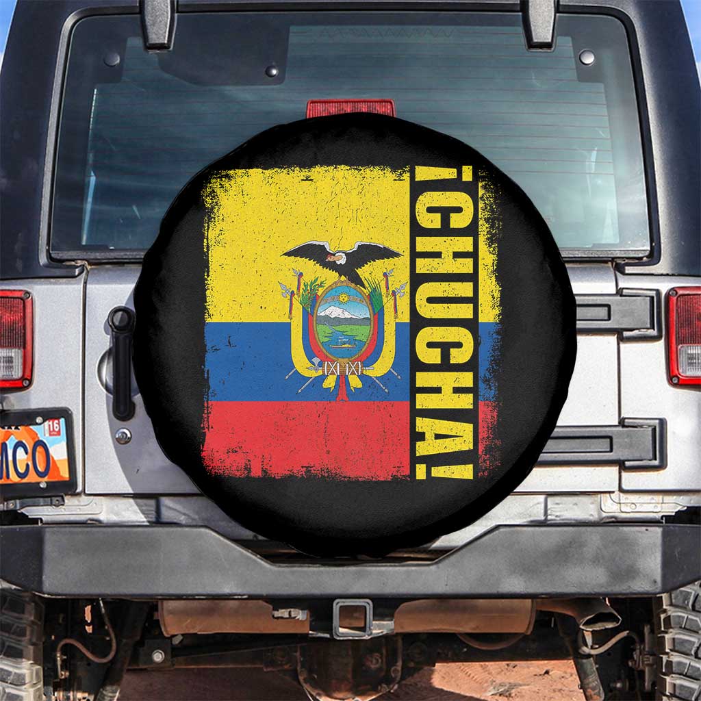 Chucha Funny Ecuadorian Slang Vintage Ecuador Flag Spare Tire Cover TS11 No hole Black Print Your Wear