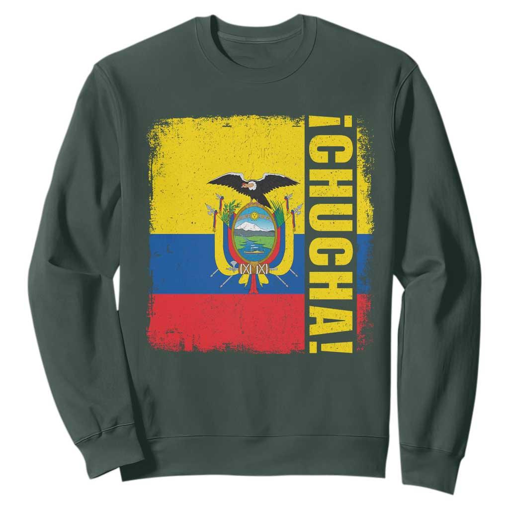 Chucha Funny Ecuadorian Slang Vintage Ecuador Flag Sweatshirt