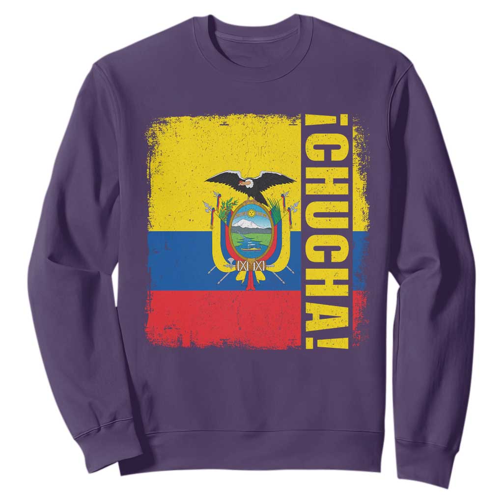 Chucha Funny Ecuadorian Slang Vintage Ecuador Flag Sweatshirt