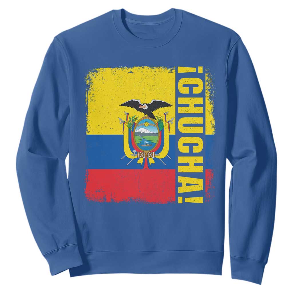 Chucha Funny Ecuadorian Slang Vintage Ecuador Flag Sweatshirt
