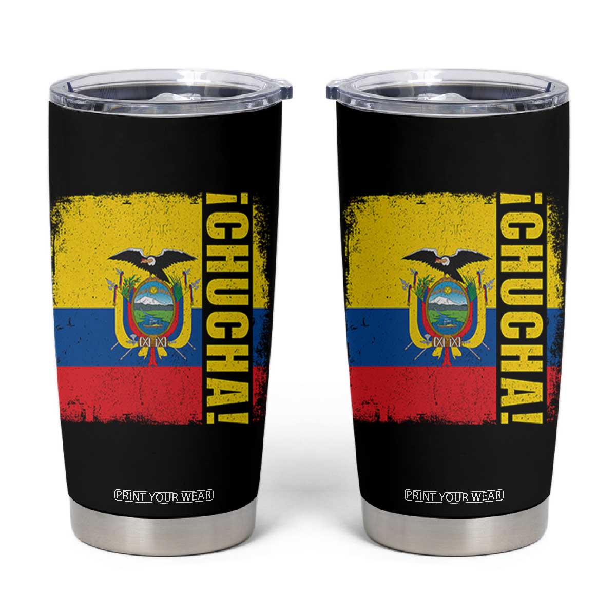 Chucha Funny Ecuadorian Slang Vintage Ecuador Flag Tumbler Cup