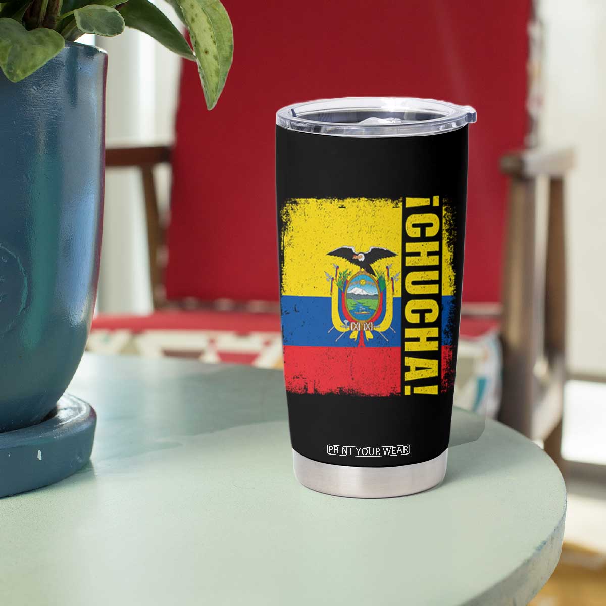 Chucha Funny Ecuadorian Slang Vintage Ecuador Flag Tumbler Cup