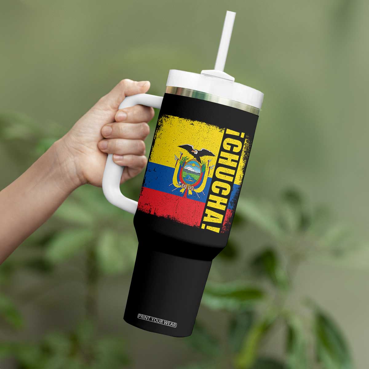 Chucha Funny Ecuadorian Slang Vintage Ecuador Flag Tumbler With Handle