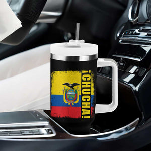 Chucha Funny Ecuadorian Slang Vintage Ecuador Flag Tumbler With Handle
