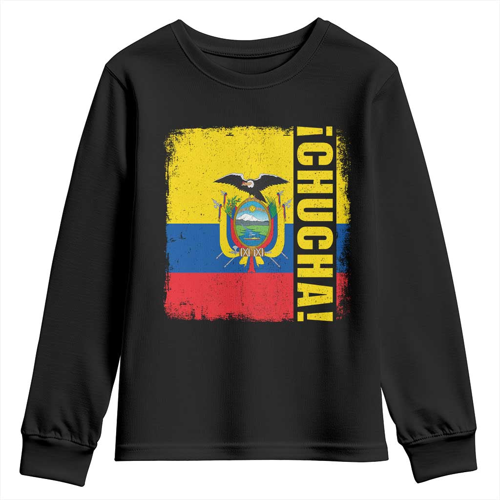 Chucha Funny Ecuadorian Slang Vintage Ecuador Flag Youth Sweatshirt TS11 Black Print Your Wear
