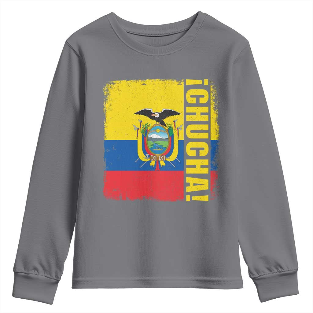 Chucha Funny Ecuadorian Slang Vintage Ecuador Flag Youth Sweatshirt