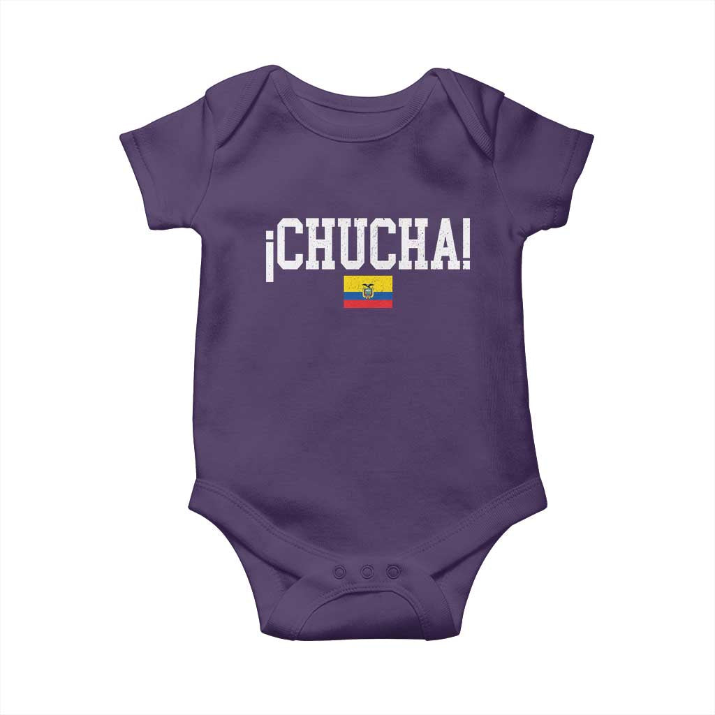 Chucha Funny Ecuadorian Slang Ecuador Flag Latino Saying Baby Onesie
