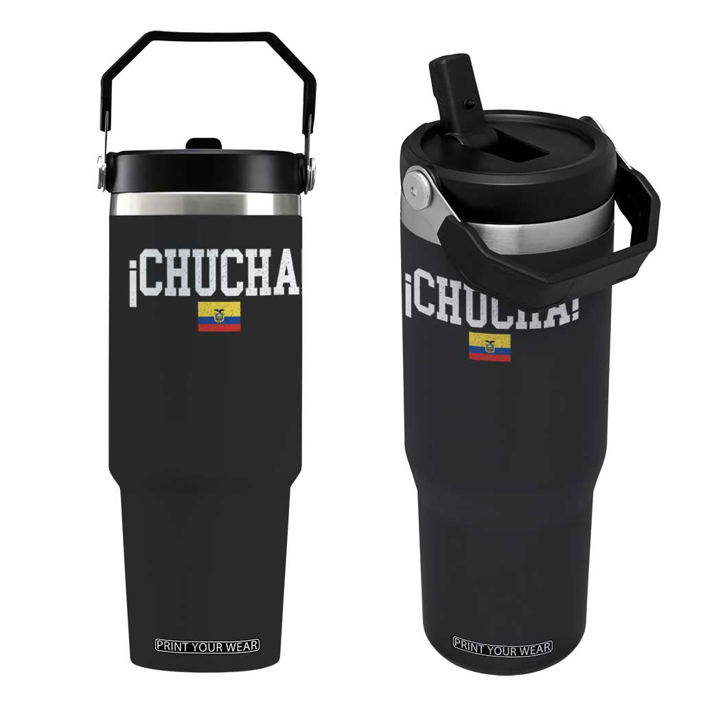 Chucha Funny Ecuadorian Slang Ecuador Flag Latino Saying Flip Straw Tumbler