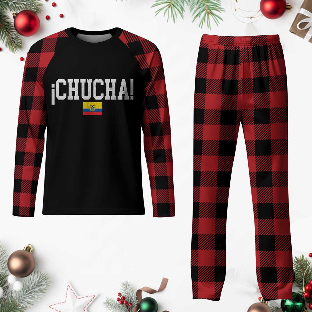Chucha Funny Ecuadorian Slang Ecuador Flag Latino Saying Plaid Pajama Set