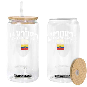 Chucha Funny Ecuadorian Slang Ecuador Flag Latino Saying Glass Can