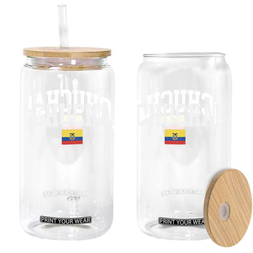 Chucha Funny Ecuadorian Slang Ecuador Flag Latino Saying Glass Can