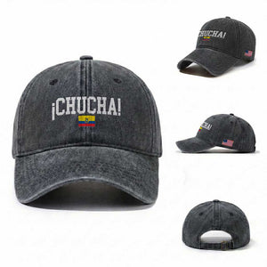 Chucha Funny Ecuadorian Slang Ecuador Flag Latino Saying Washed Cotton Baseball Cap