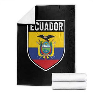 Ecuador Vintage Soccer Crest Escudo Ecuadorian Coat of Arms Throw Blanket