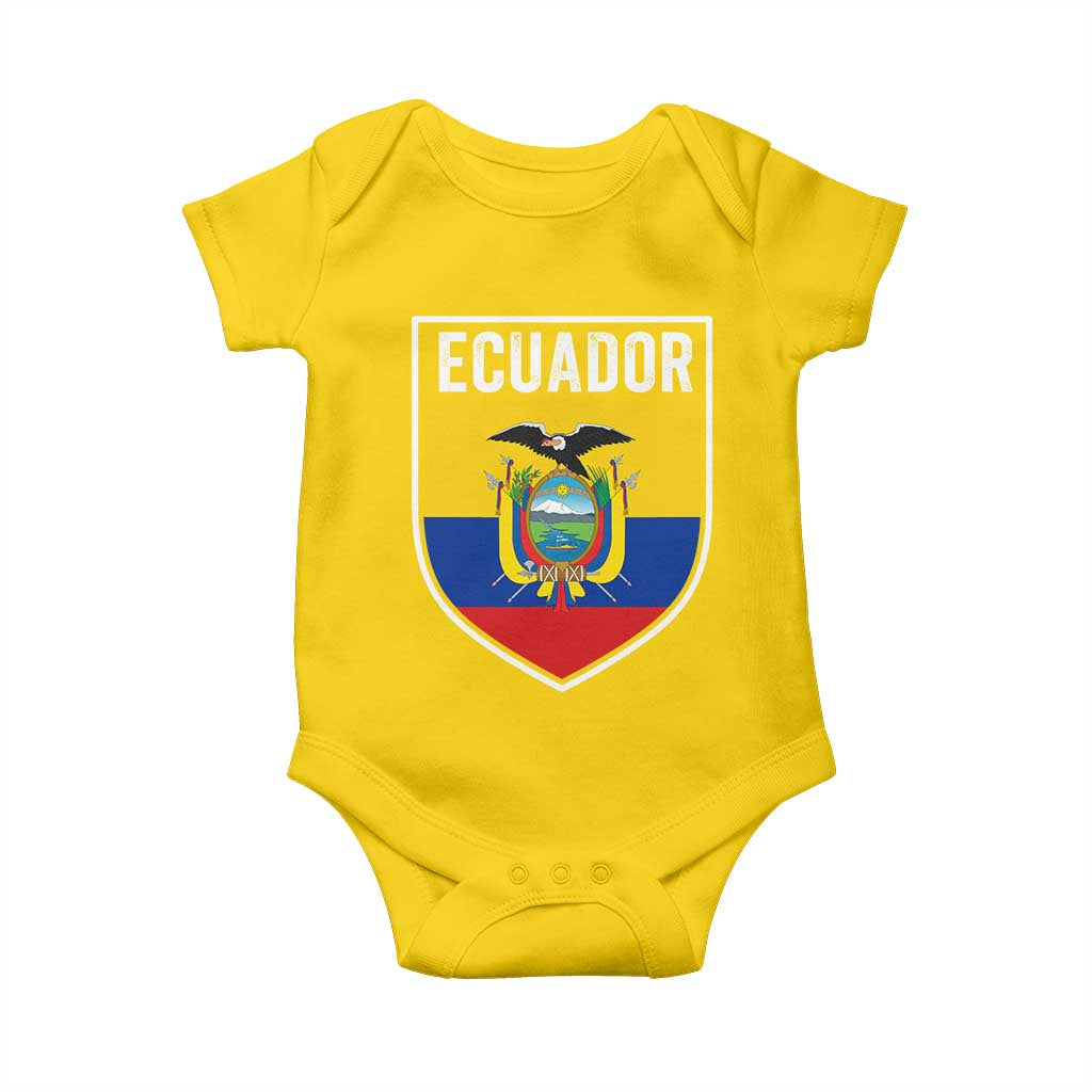 Ecuador Vintage Soccer Crest Escudo Ecuadorian Coat of Arms Baby Onesie