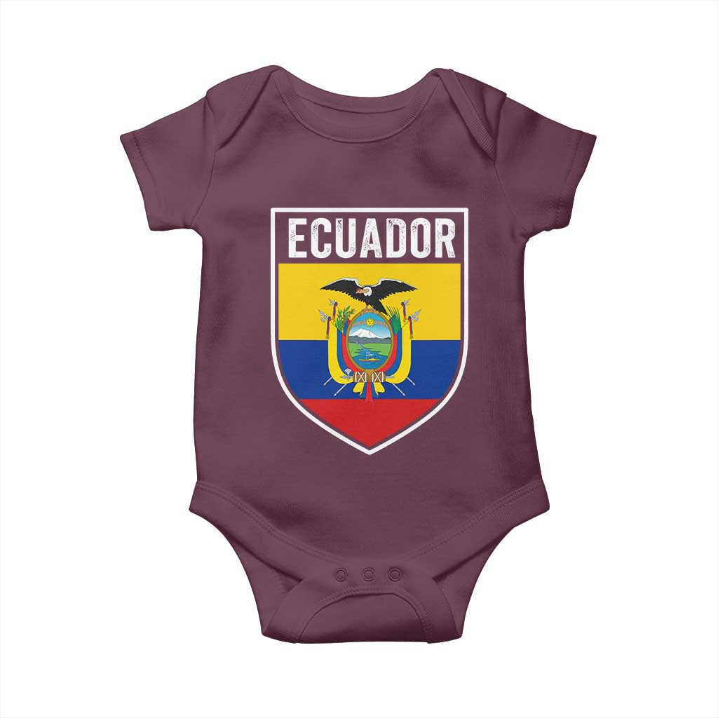 Ecuador Vintage Soccer Crest Escudo Ecuadorian Coat of Arms Baby Onesie